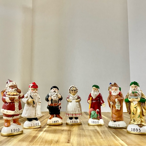 VTG Memories of Santa Christmas Collection Ornaments Hand Painted Earthenware - Picture 6 of 10